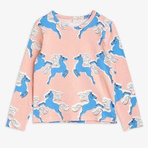 🐴💗 Mini Rodini Horse Print Long Sleeve Tee – Pink – Size 9–11Y (140/146) 💗🐴